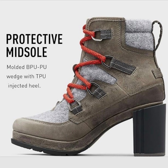 NEW ! Sorel Women's Black Leather Lace Up Ankle Rain Boots 8.5 NEW WATERPROOF - Picture 9 of 12